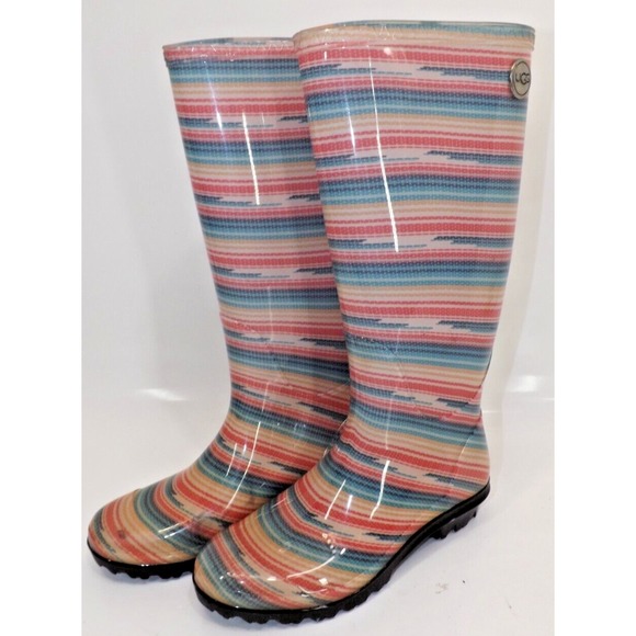 UGG Hues Shaye Serape Rubber Rain Boots - Ladies Size 5 - Picture 2 of 16